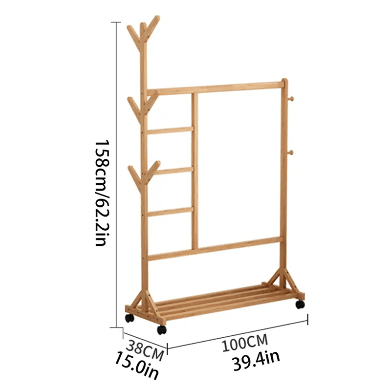 Hållbar displayoberoende hängare Finishing Living Space Bamboo Coat Hangers