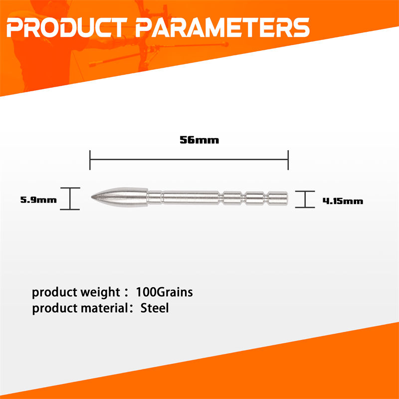 100Grain Insert Bullet Point för ID4.2mm kolpilar