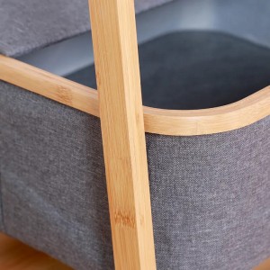 Ny design bambu hylla sängmöbler tvättkläder torkställ med förvaring hamper
