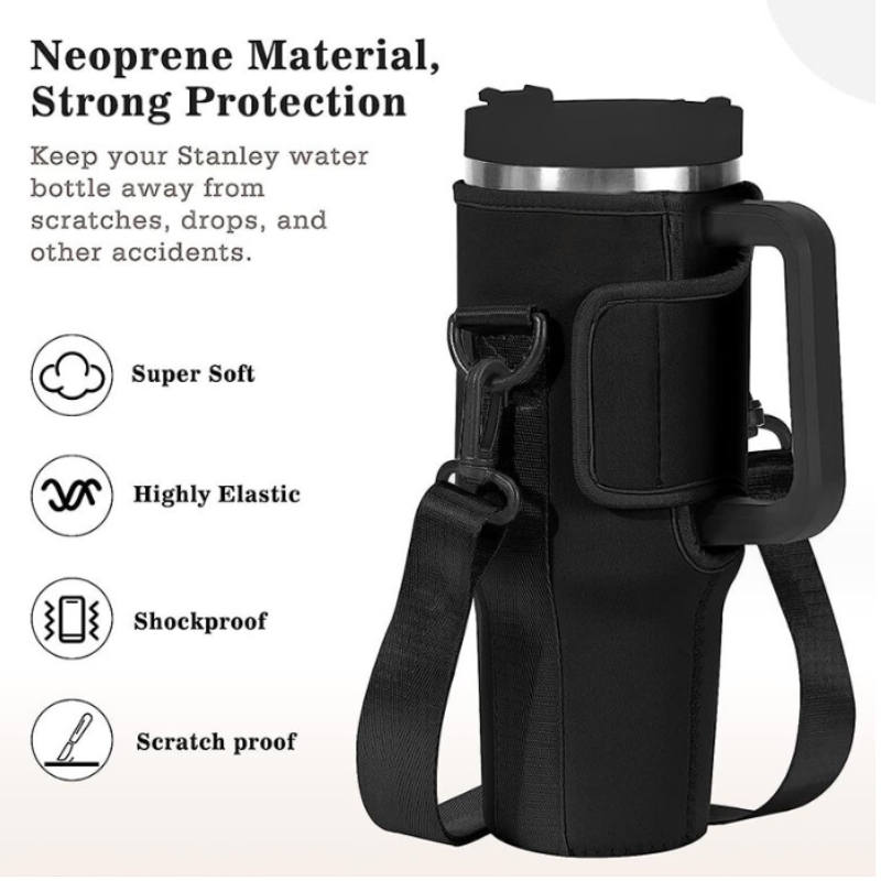 Neoprene vattenflaska isolator bärare påsar ärm 40 oz tumbler cup väska sippy kopp med axelrem