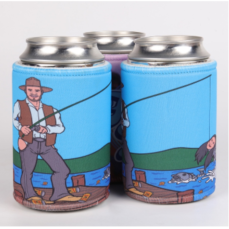 Neoprenisolerad sublimering av ölväskor flaskor Ölhylsa täcker Easy Carry Beverage Can Cooler Cooler