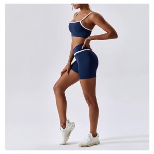 SC9271 Active Women Yoga Fitness Workout Yoga Short Set Sport Bh Women Seamless Yoga Pants Leggings Set