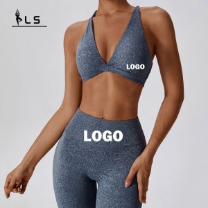 SC1054 YOGA SET Fitness Woman 2024 Sport Bh and Leggings Print Fitness Yoga Wear Gym kvinnlig uppsättning
