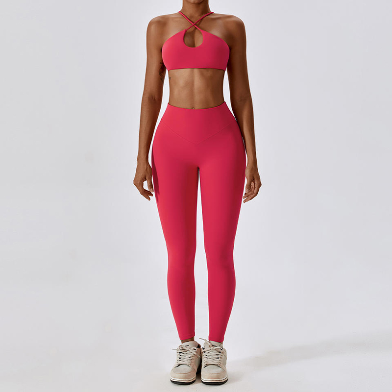 SC1061 sportbh och leggings set yoga conunto yogasträkt uppsättning för kvinnor utomhus gym fitness slitage