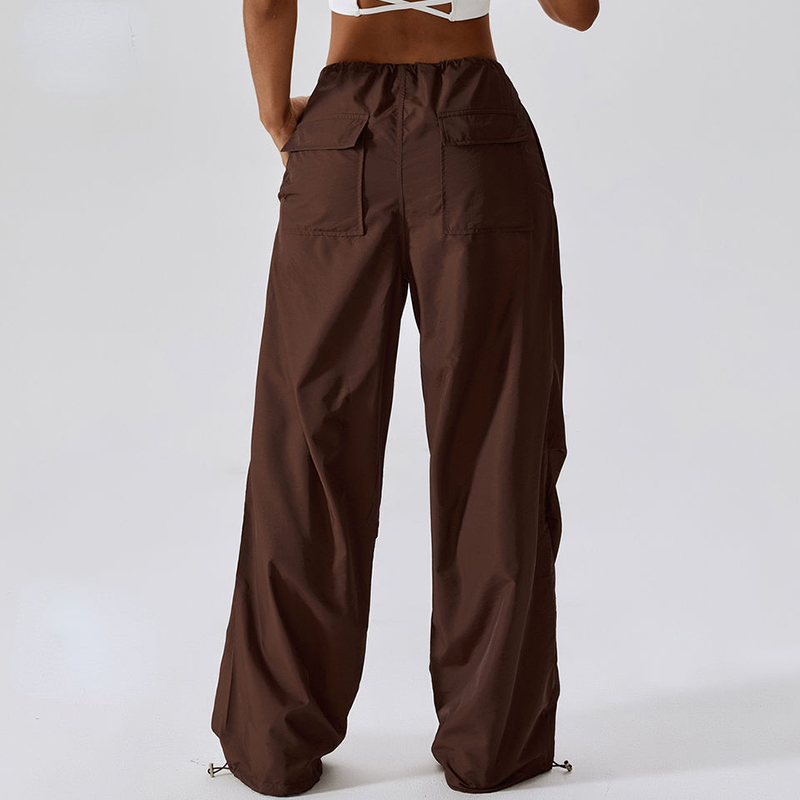 SC10113 Wide-Ben Casual Pants Women's American Style DrawString raka overaller baggy byxor