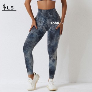 SC10125 grossistpris Tie Dye Scrunch Butt Leggings and Yoga Pants High midje Sport Women Gym Yoga Pants Booty Leggings