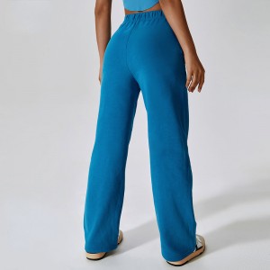 SC10128 OEM Custom Design Logo Solid Color DrawString Baggy Sweat Pants Joggers Straight Leg Trousers Pants Fleece Sweatpants