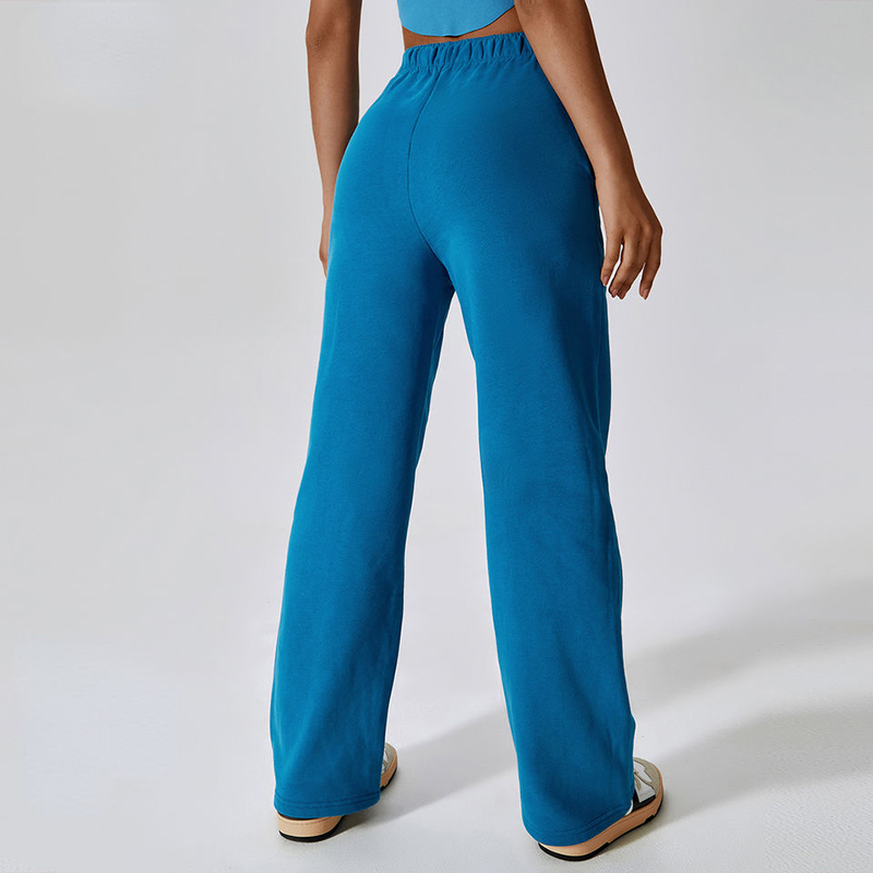 SC10128 OEM Custom Design Logo Solid Color DrawString Baggy Sweat Pants Joggers Straight Leg Trousers Pants Fleece Sweatpants