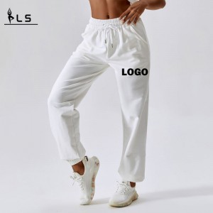 SC10129 Solid Elastic midja Sweatpants Women\'s Baggy Sports Loose Pants Joggers High midjebyxor
