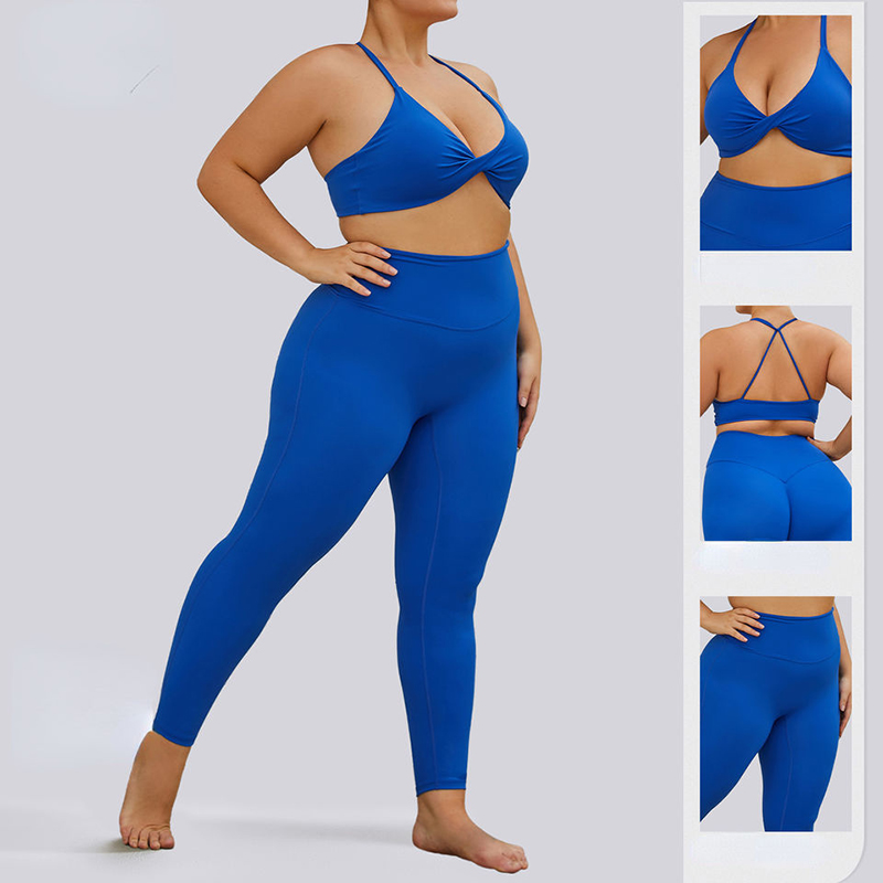 SC1068 Big Size Set Yoga Conkomunto Plus Size Solid Yoga Pants Stretch Legings Sport Set Yoga Suit