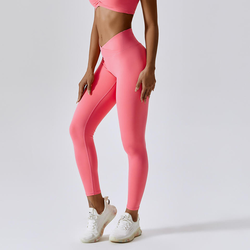 SC101012 Sömlösnylon Elastane Leggings for Women Push Up Breattable V Shape Leggings Yoga Pants