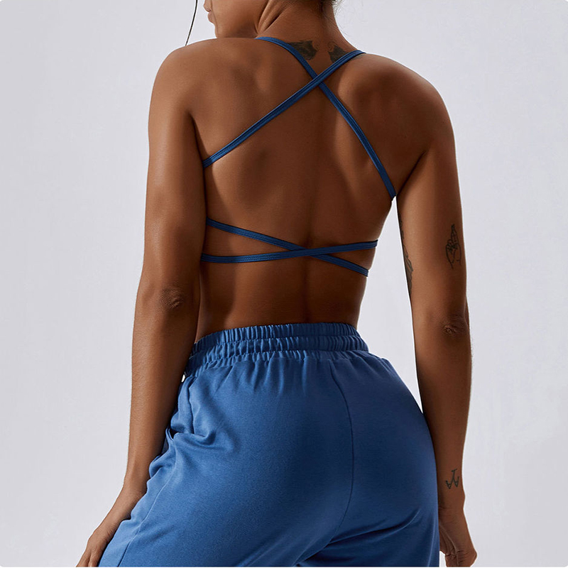 SC10172 SEXY SPORT SPELT ANDRA SPORTSIT BH för kvinnor Sport BH för kvinnor Criss-Cross Back vadderad