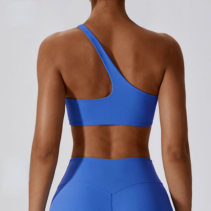 SC10188 Cross Back Yoga Sports Bh High Impact POLLED BLÅ ONE AUDLE BUTTLIFT SPORT BH