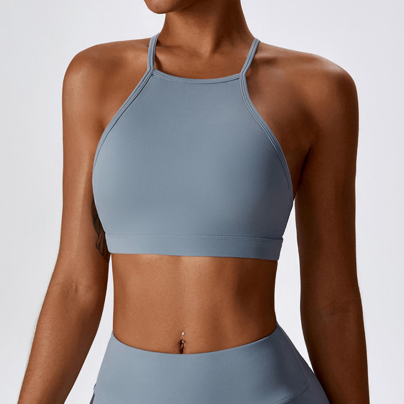 SC10183 Comfort Fitness Yoga Sexig justerbar sportbh -halter Ladies Halter Neck Cross Back Sports BH för kvinnor