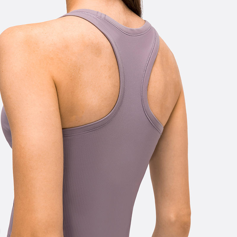 SC10255 toppar snabb torrmonterad tank topp gym sport yogakompression beskurna yogatankar med kuddar