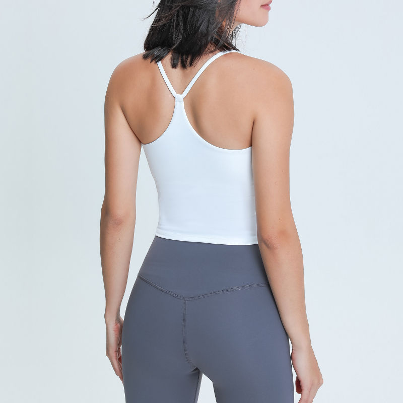 SC10259 snabb torrmonterad tank topp gym sport yogakompression beskurna yogatankar med kuddar