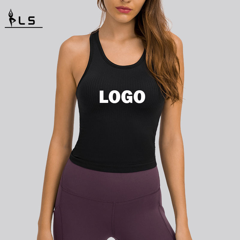 SC102510 Fitness Crop Tank Top Women \\ 's t-shirts Rib Tank Top Women Yoga Gym Fitness Workout Tank Vest Top Clothing
