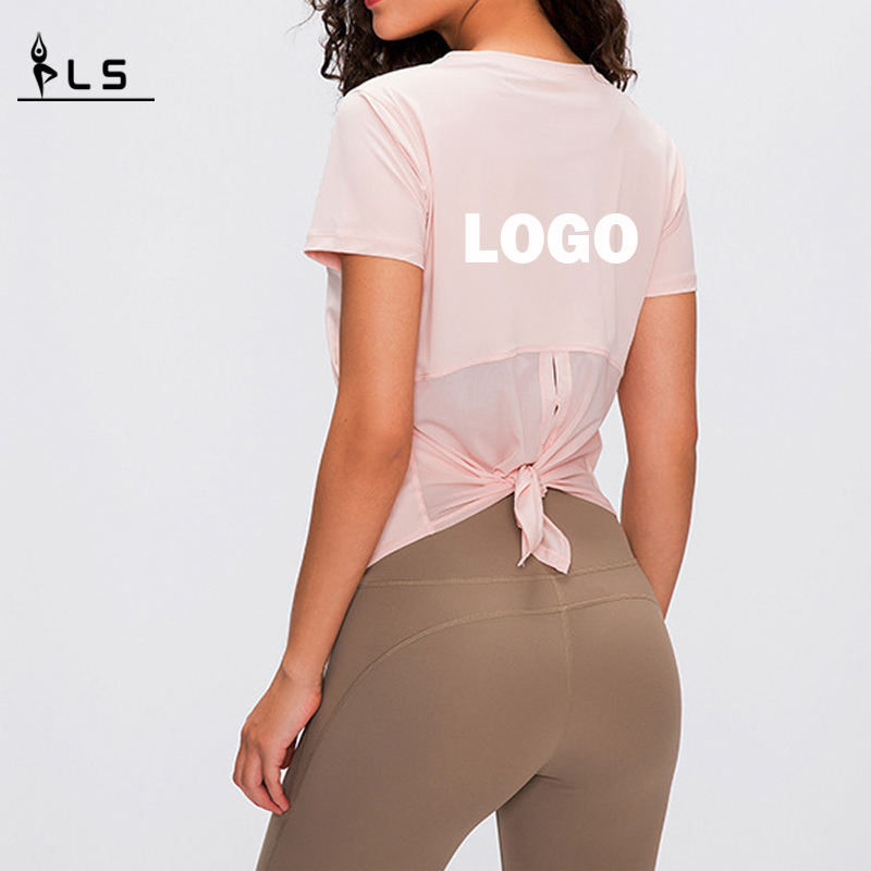SC10269 Crop Top Gym Yoga Dryfit Sports Women \\ 's t-shirts Fitness Top Women Sexig sportsvett Skjorta