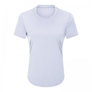 SC102611 Försäljning andas snabb torkning Leisure Yoga T-shirts Kort ärm Sport Yoga Workout Loose Quick Dry T Shirt Kvinnor