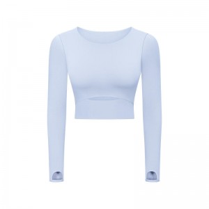 SC10275 Tät montering Långärmad Yoga T-shirt Kvinna Yoga Tee Shirt Crop Tank Gym Långärm Yoga Tops T-shirt