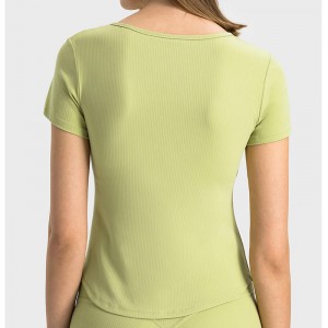 SC10274 SLIM FIT T-shirt Kvinnor Sport Tight Montering Långärmad Yoga T-shirt Wear Yoga Wear för Women Yoga Top Gym T-shirt