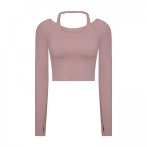 SC10273 Anpassad logotyp Yoga T-skjortor Fitness Running Round-Neck T-Shirts Shirt Woman Long Sleeve Sports Shirt for Women