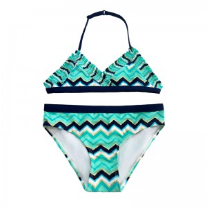 Halter Print tvådelad baddräkt för barn