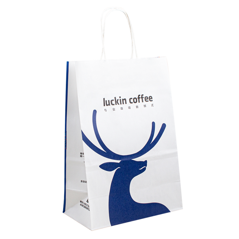Partihandel Kraft Paper Bag Black Gift Shopping Paper Bag med logotyp för kläder Anpassad förpackningsväska