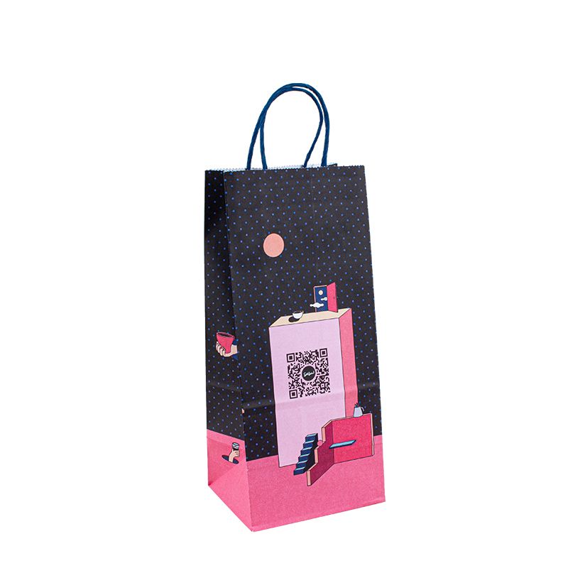 Anpassad tryckt din egen logotyp White Brown Kraft Gift Craft Shopping Paper Bag med handtag