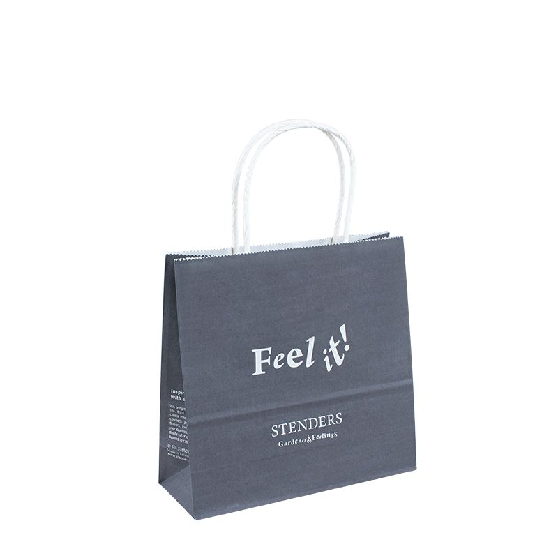 Anpassad tryckt din egen logotyp White Brown Kraft Gift Craft Shopping Paper Bag med handtag