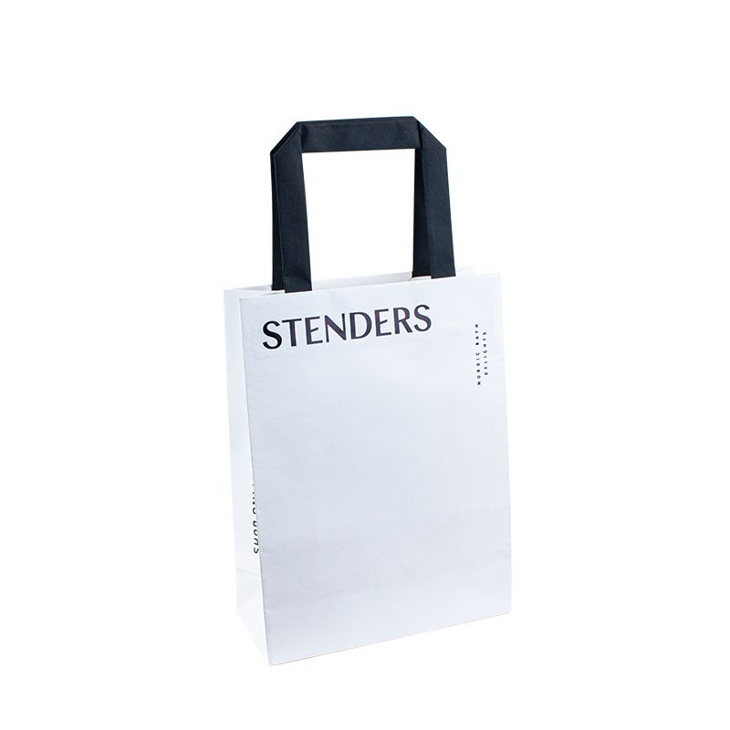 Anpassad tryckt din egen logotyp för restaurang Catering Food Takeaway Togo Packaging Kraft Brown Paper Bag With Handtag