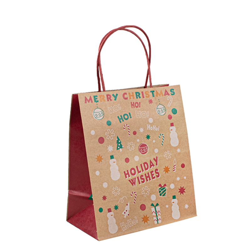 Papperspåse med logotyptryck Kraft Shopping PROMOTION BROWN KRAFT Anpassade papperspåsar