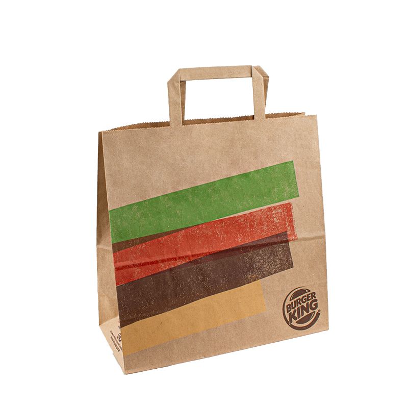 KRAFT PAPPERSHAKE PAG Matförpackning Anpassade papperspåsar med logotyp papperspåse med handtag