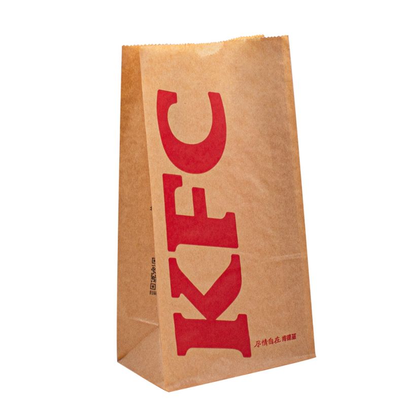 Papper anpassad papperspåse logotyp brun förpackning grossist mat papperspåse förpackning