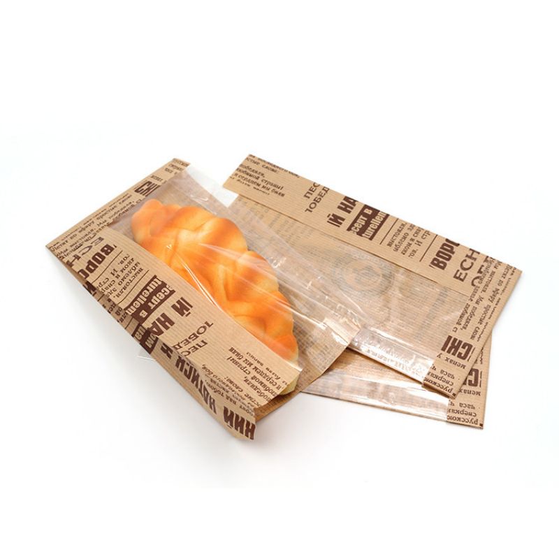 Brown Bread Kraft Paper Packing Påsar med fönster FCS SGS FDA -certifierade