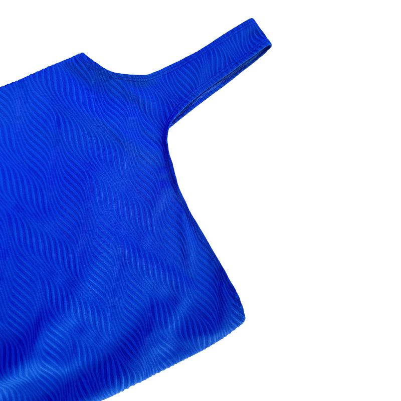 One-Shulder Blue Mönster Special Tyg One-Piece Swimsuit