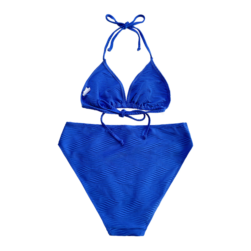 Blue Mönster Specialduk Triangle Cup Halter Halter Strap Split Swimsuit
