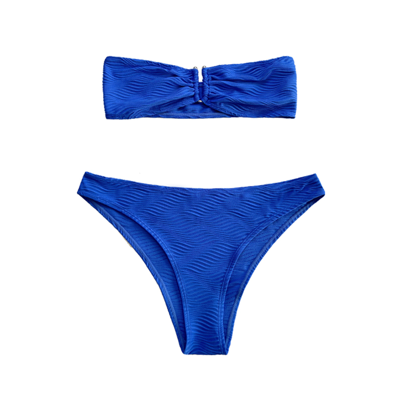 Blue Mönster Special Tyg Axel Less Top U-Button Split Swimsuit