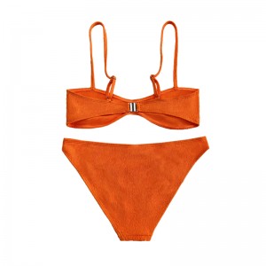 Orange Ruffled Fabric Pull-Oor