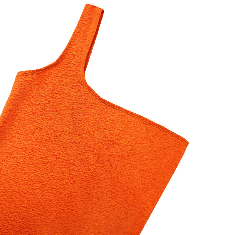 Orange Ruffled tyg en-axel sexig baddräkt i ett stycke