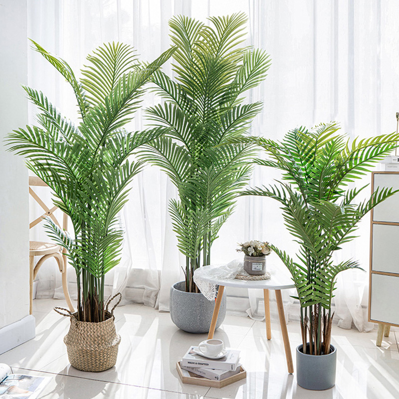 Partihandel Fabrikspris Areca Palm Dypsis Lutescens Anpassningsbara konstgjorda palmträd med krukut