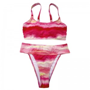 Ros-rosa lutning med bred axelband komfort veck