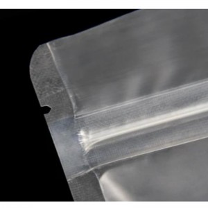 Återförslutningsbar platt matförpackningspåse dragkedja matt klart dragkedja plastpåse