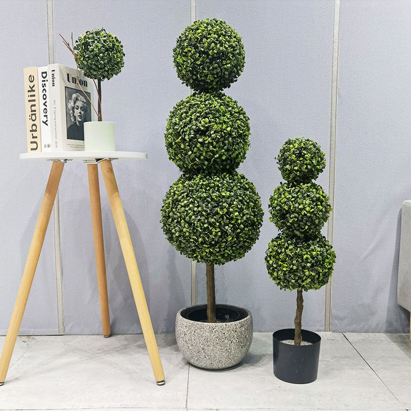 Fabriksdirekt faux boxwood varaktigt allsäsong Säker och ofarlig konstgjord gräsboll för trädgårdsleverantör bröllopsdekor