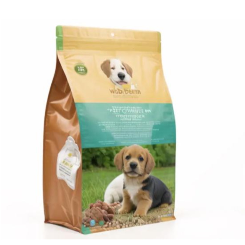 Återvunnet plast husdjur hund behandlar skjutreglage zip lås väska hund matförpackning väska med skjutreglage matväska
