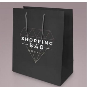 Luxury Black Packaging Paper Bags Printed Custom Logo Clothing Shopping Gift Jewel Wine Paper Väska