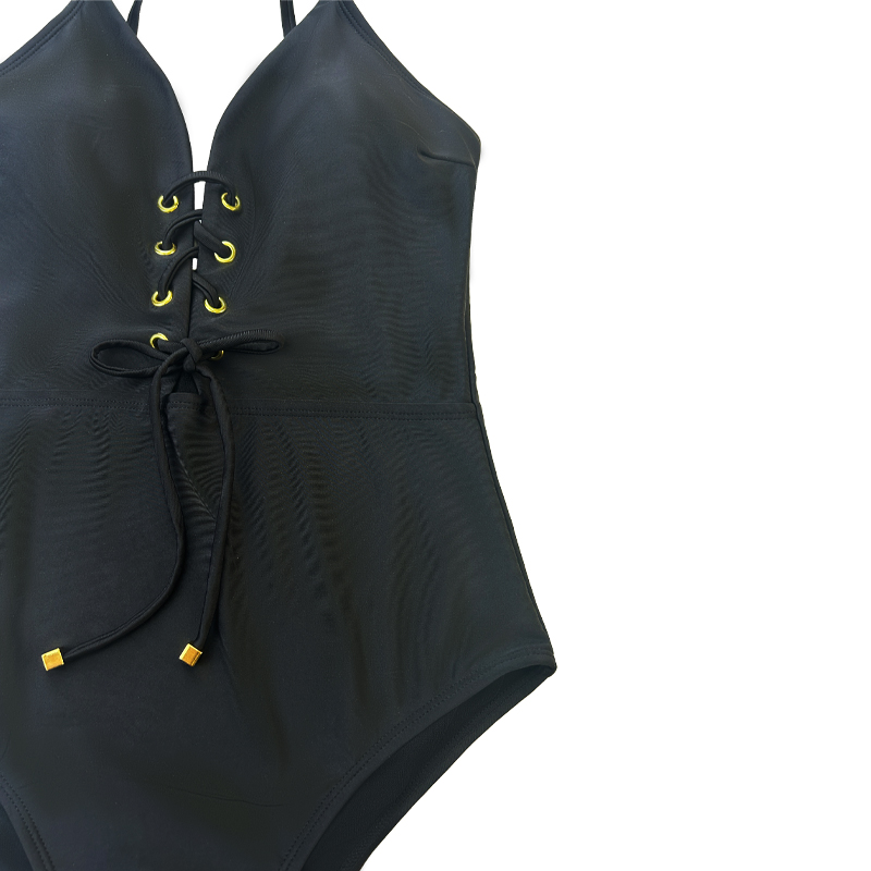 Hängslen korsar strap fast färg ett stycke baddräkt