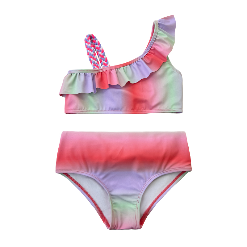 Gradient färg baby flicka badkläder grossist flickor badkläder barn bikini baby badkläder oem