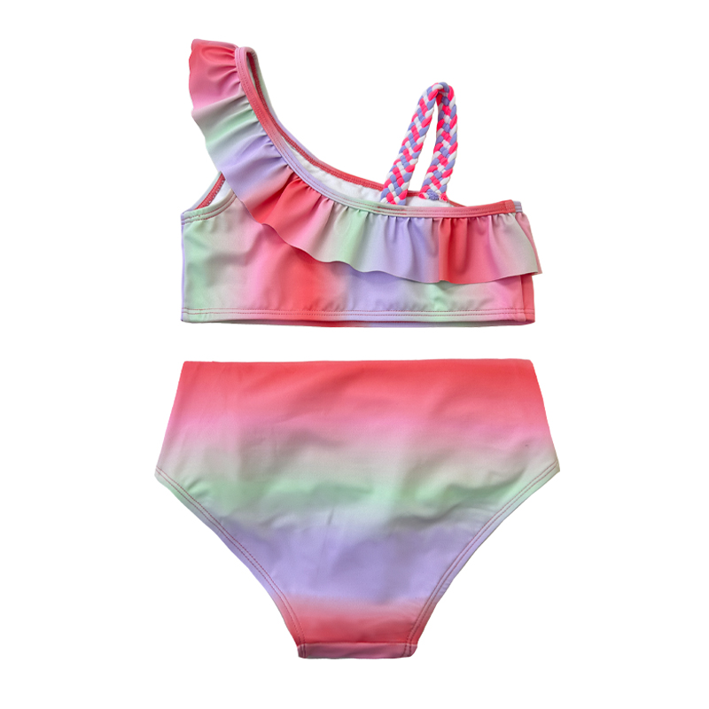 Gradient färg baby flicka badkläder grossist flickor badkläder barn bikini baby badkläder oem