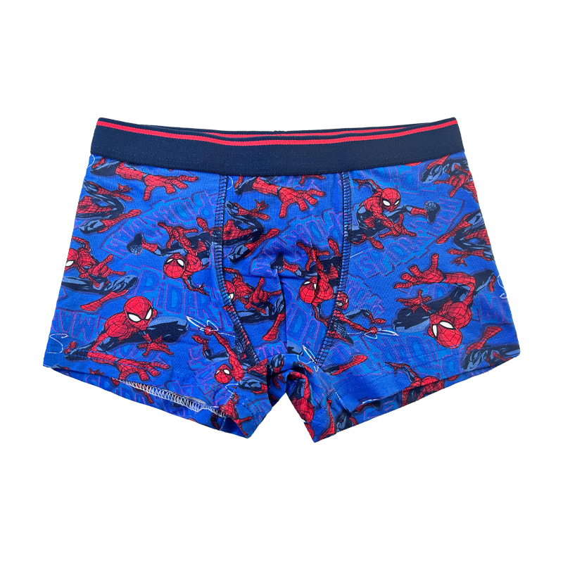 Baby Navy Blue Spider-Man Print Comfort Basic Boy Underpants Color Contrast